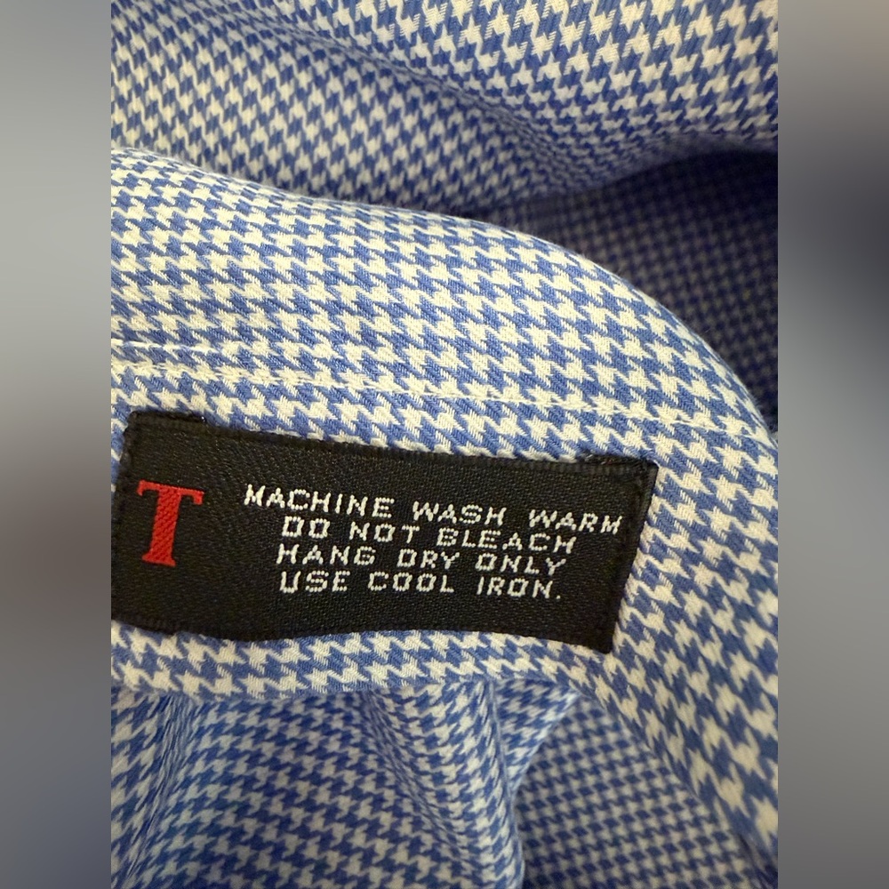 Robert Talbott Blue & White Micro Houndstooth But… - image 5